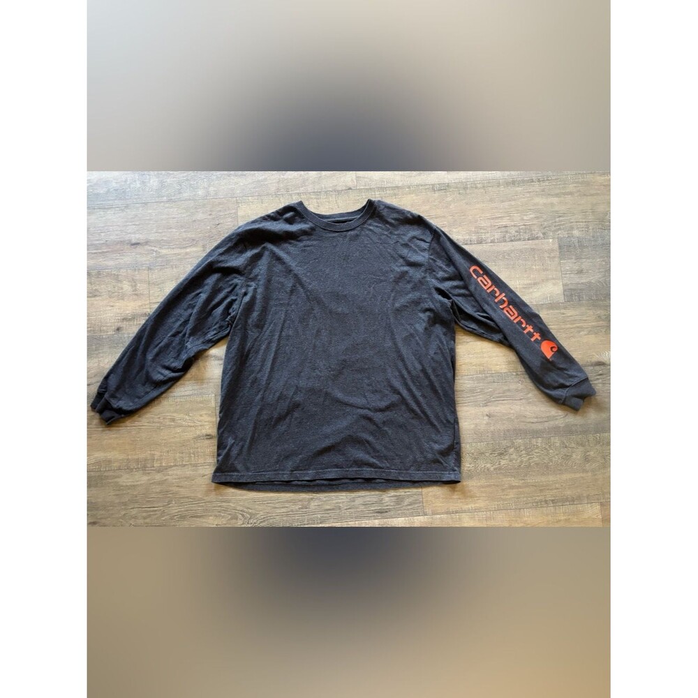 Carhartt men’s size XXL original fit long sleeve heather gray and orange logo